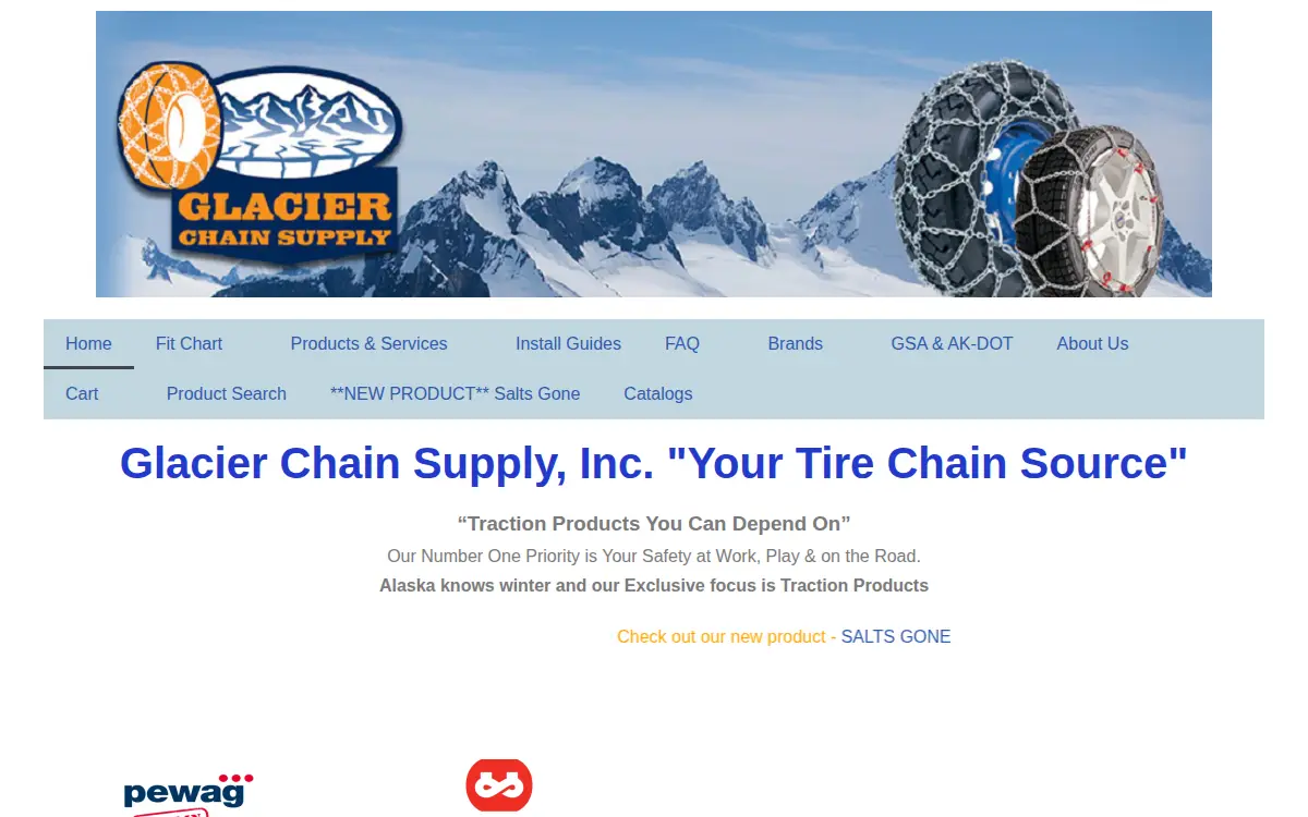 Homepage of Glacier Chain Supply INC.