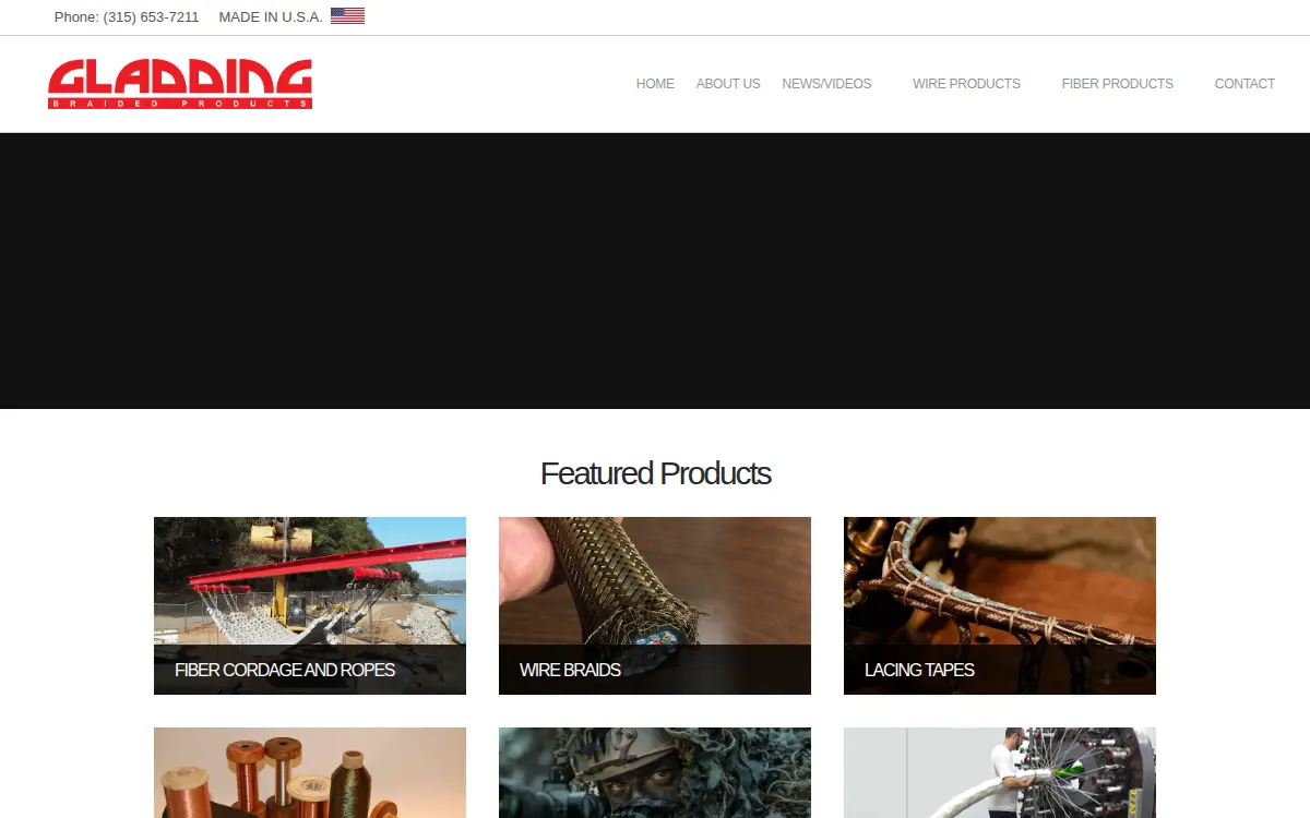 Homepage of Gladding Braided Products LLC