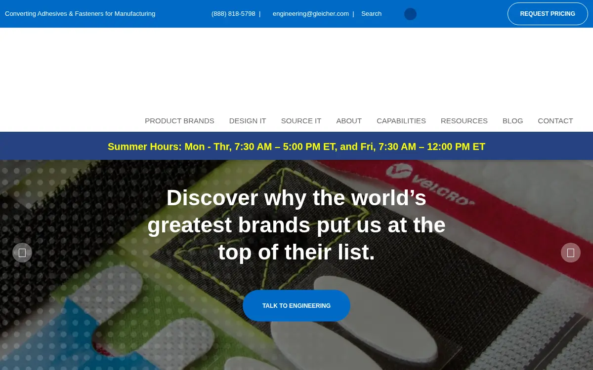 Homepage of Gleicher Manufacturing Corporation