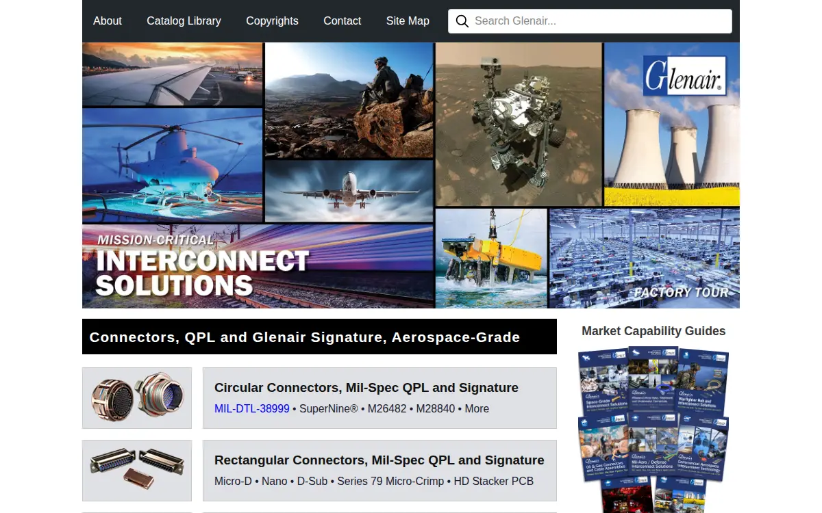 Homepage of Glenair, INC.