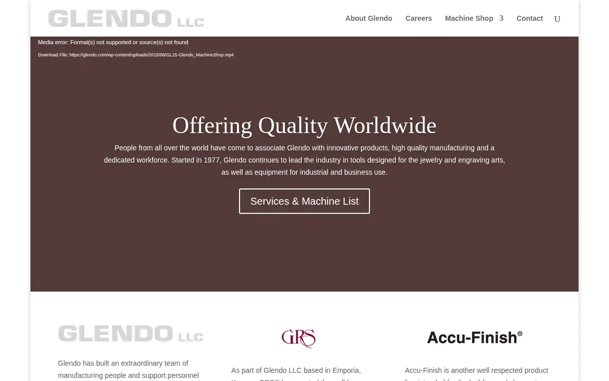 Homepage of Glendo LLC