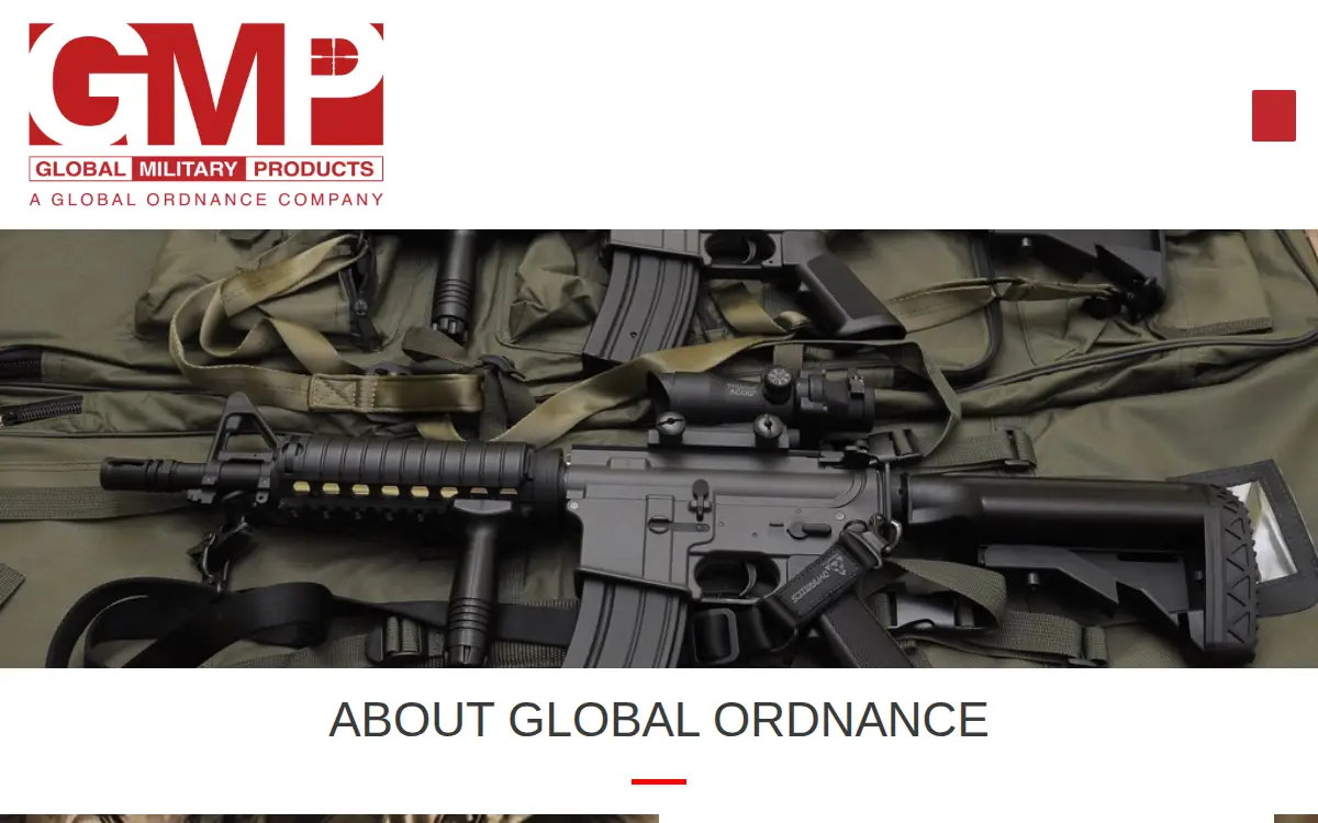 Homepage of Global Military Products INC