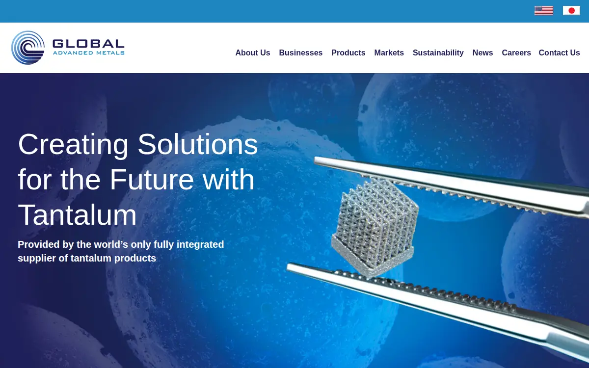 Homepage of Global Advanced Metals USA INC