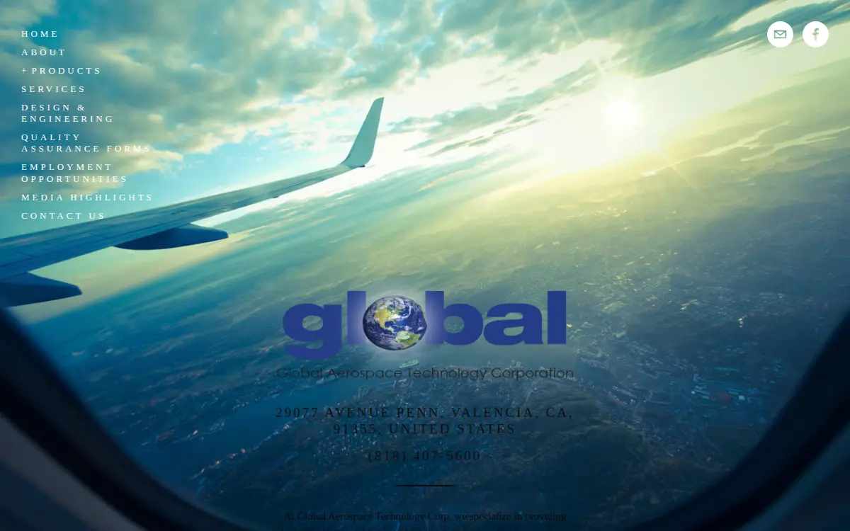 Homepage of Global Aerospace Technology Corporation