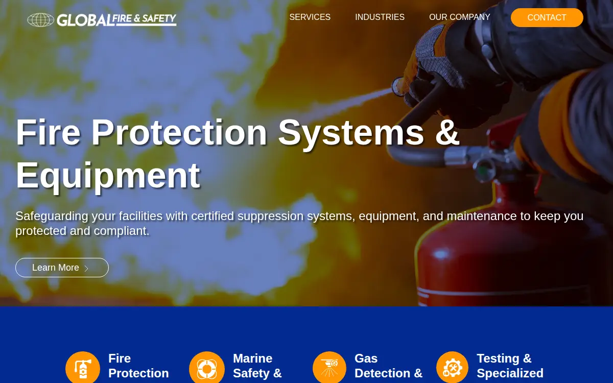 Homepage of Global Fire and Safety, LLC
