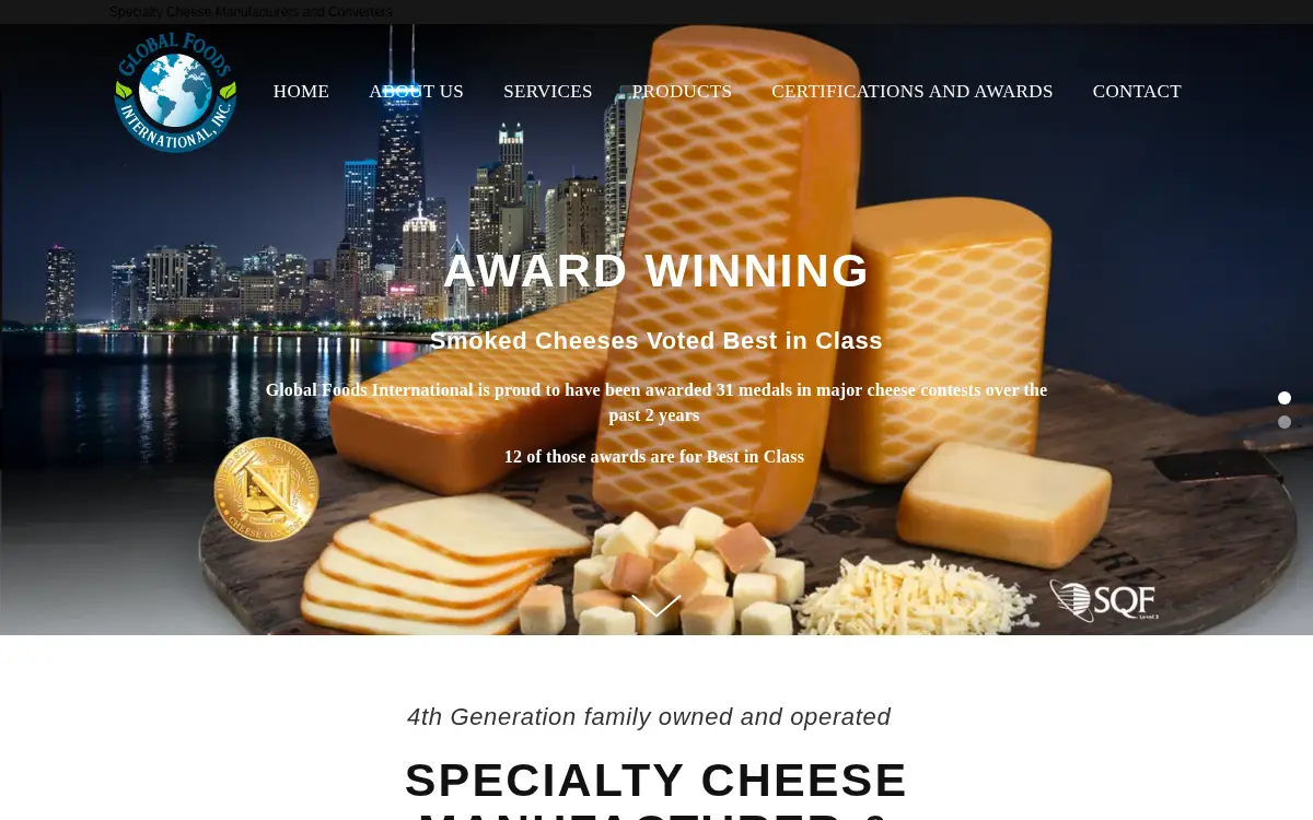 Homepage of Global Foods International, INC.