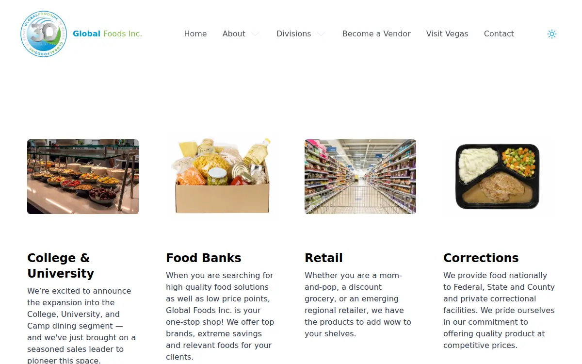 Homepage of Global Foods INC