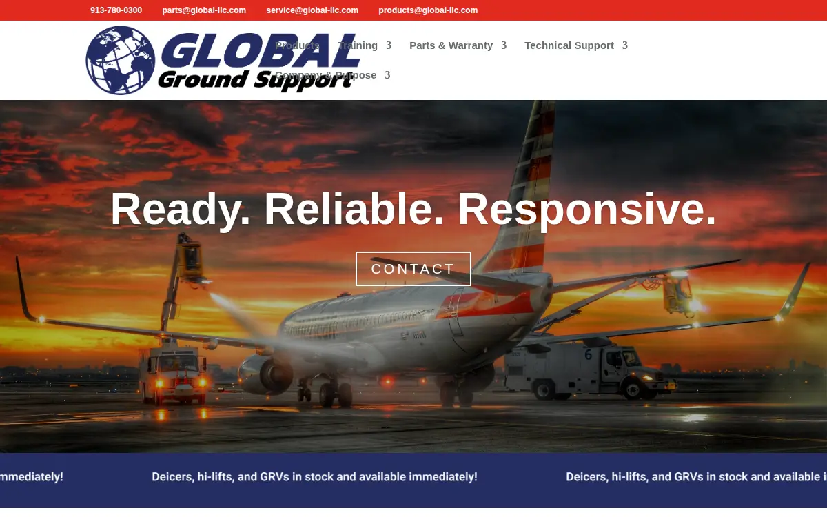 Homepage of Global Ground Support, LLC