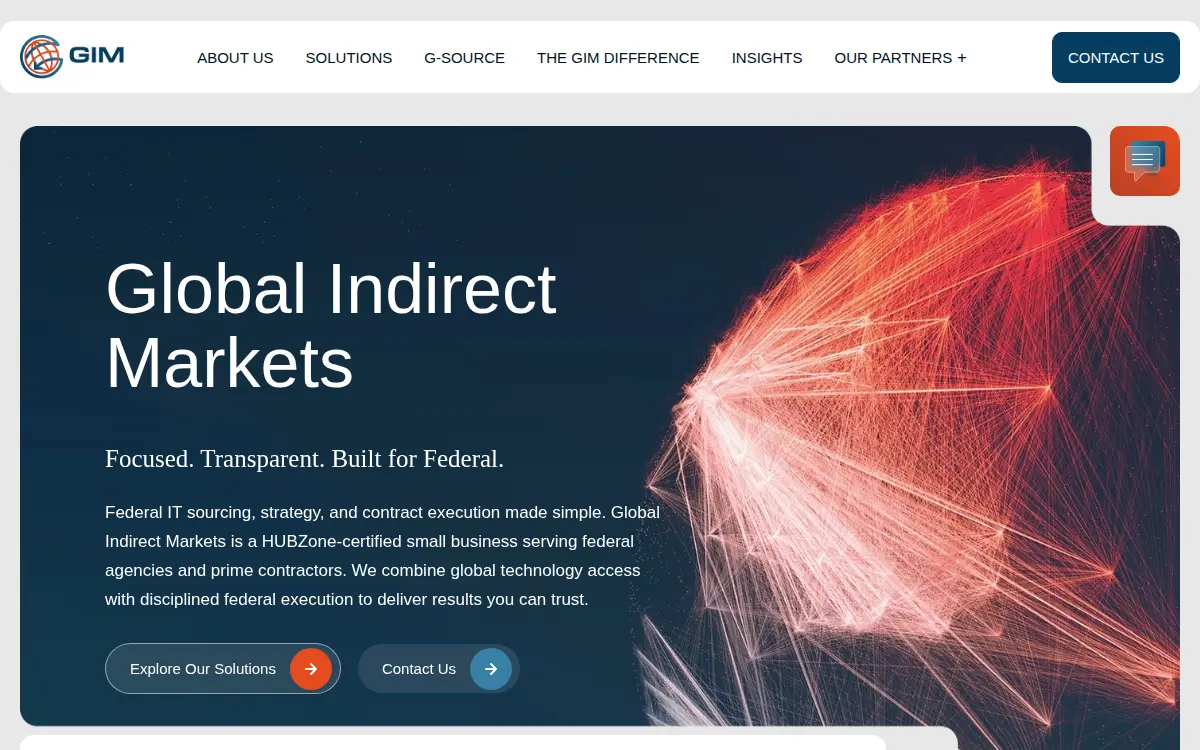 Homepage of Global Indirect Markets LLC