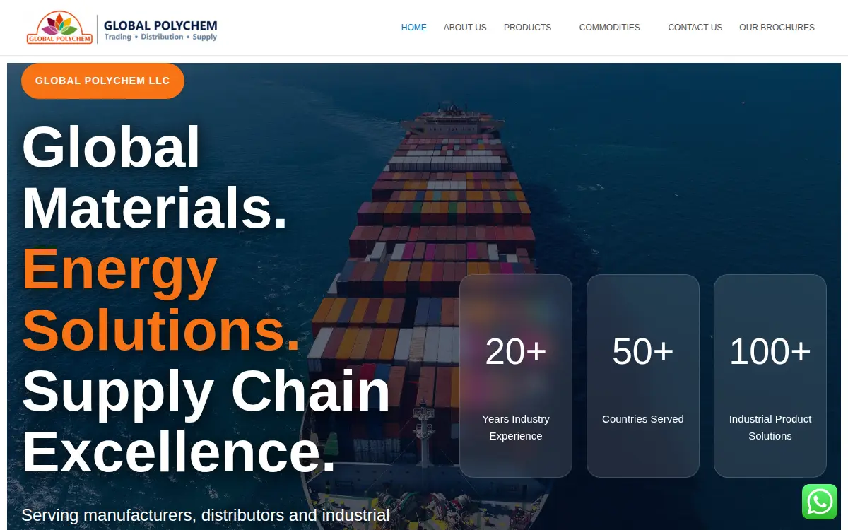 Homepage of Global Polychem LLC