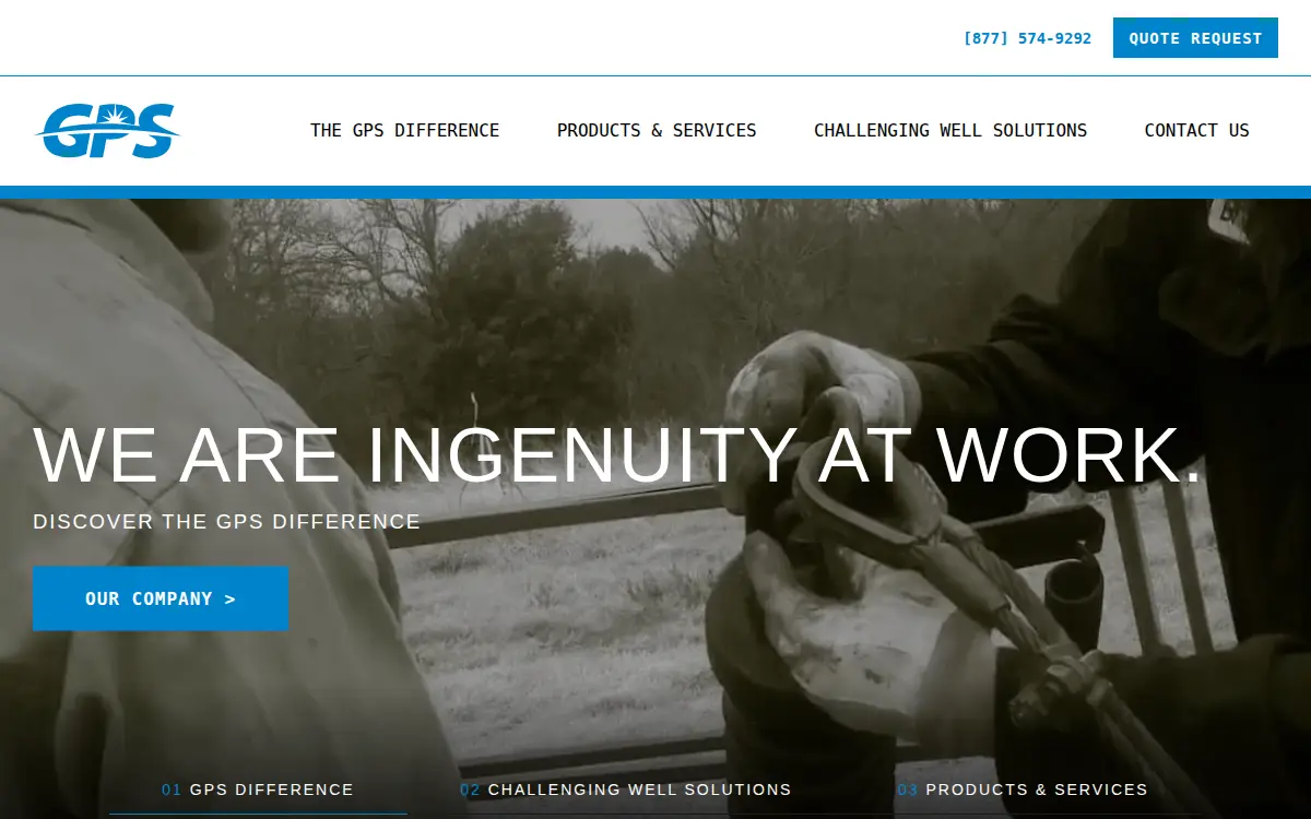 Homepage of Global Production Solutions, LLC