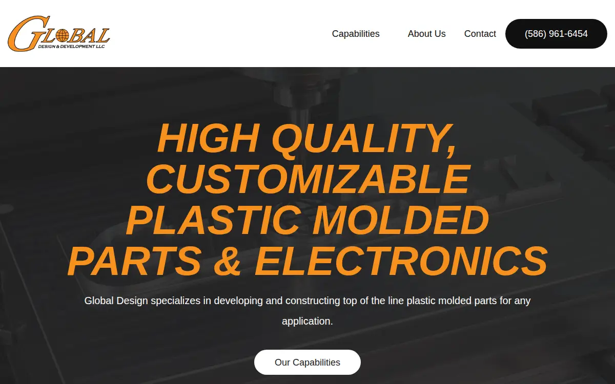 Homepage of Global Design & Development, LLC