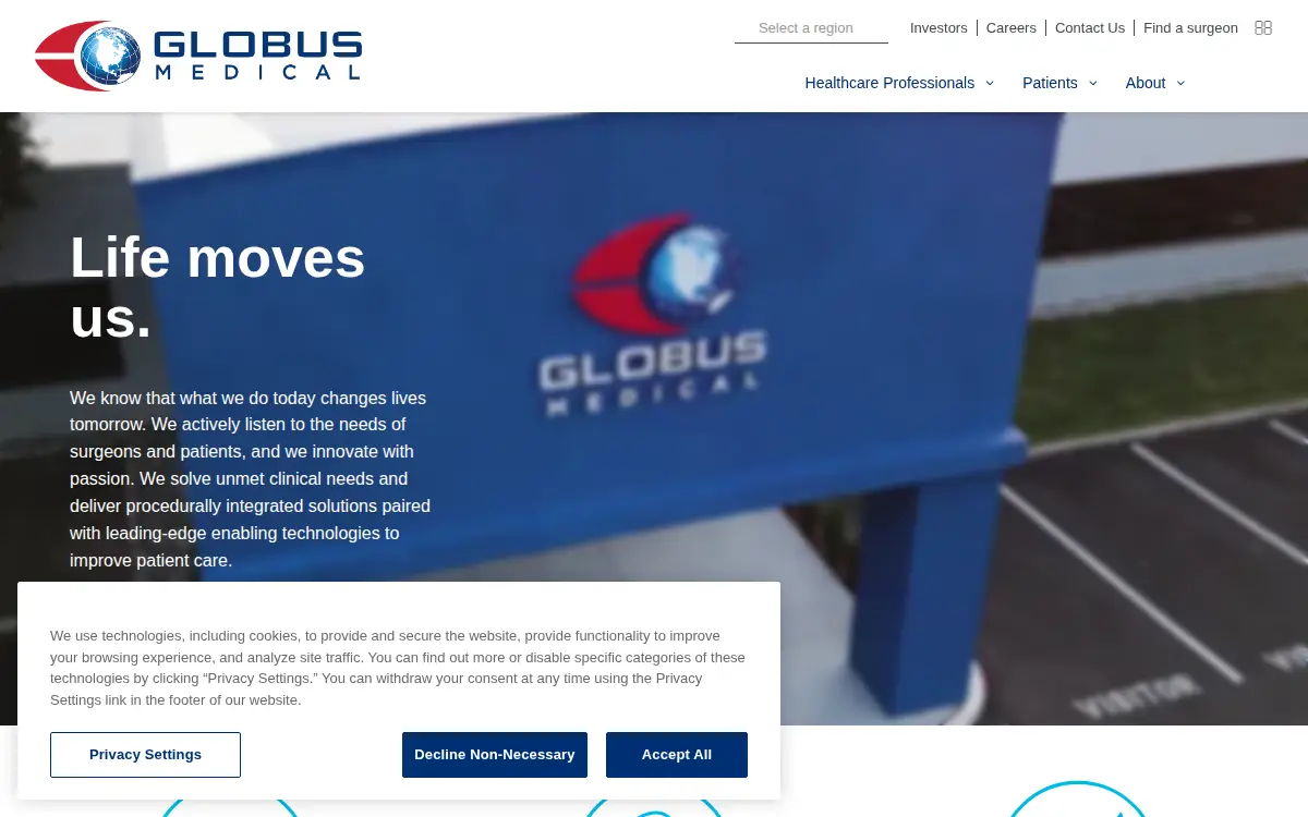 Homepage of Globus Medical North America INC