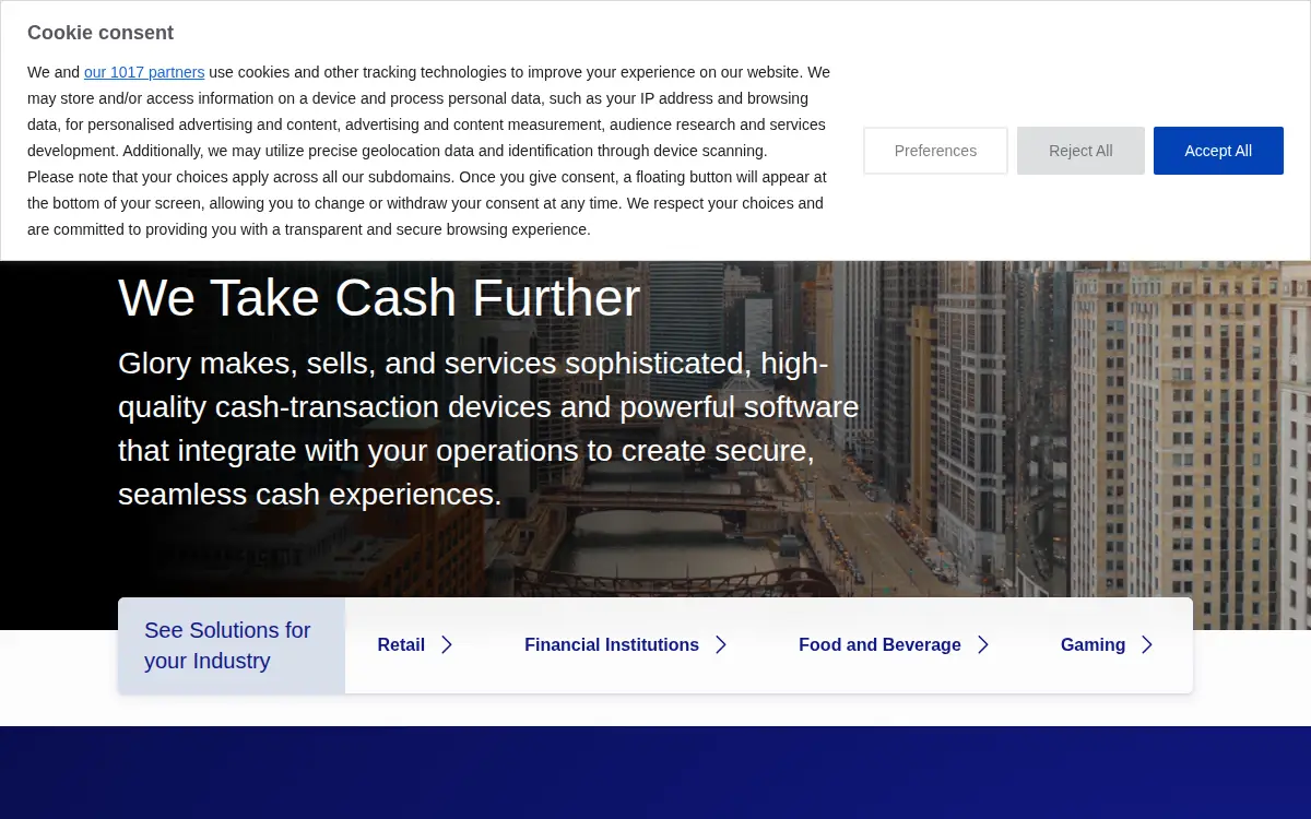 Homepage of Glory Global Solutions INC