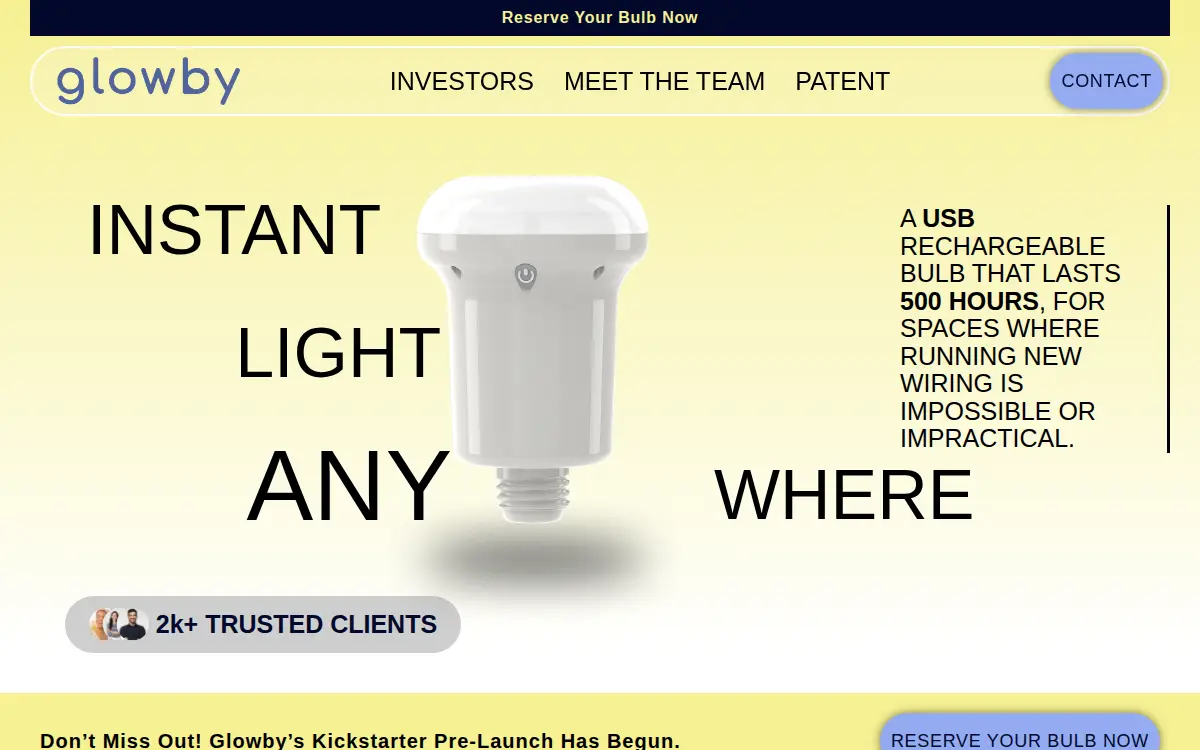 Homepage of Glowby Lighting LLC
