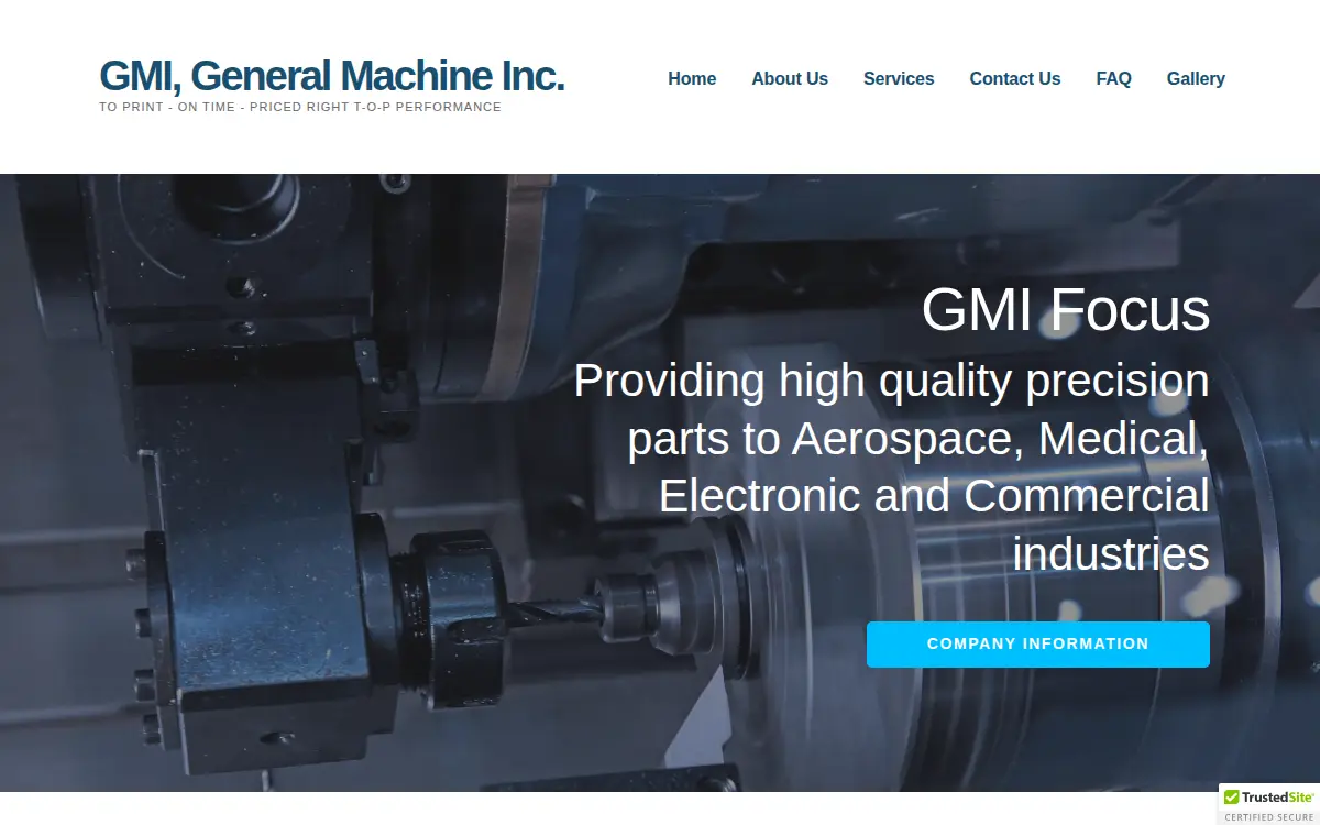 Homepage of General Machines, INC.