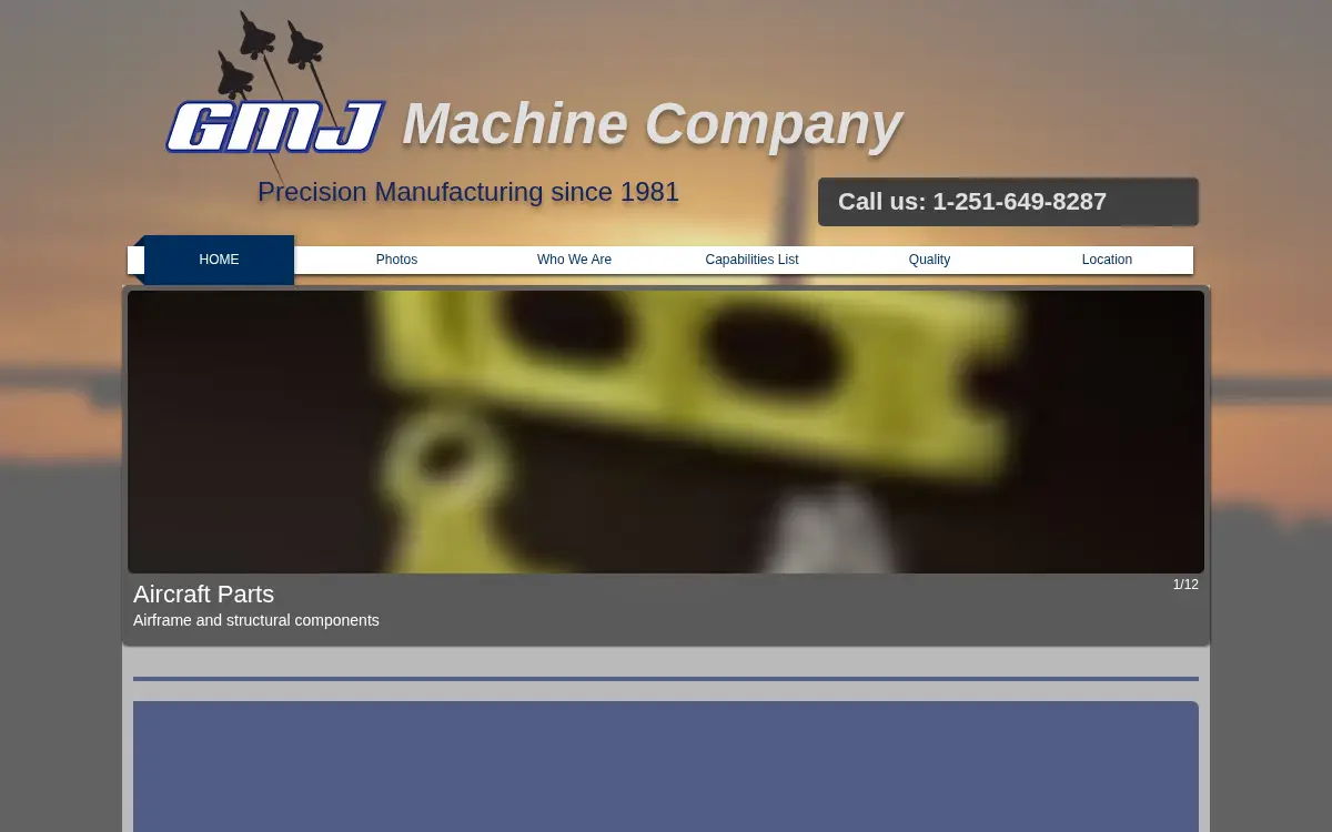 Homepage of G M J Machine Co, INC