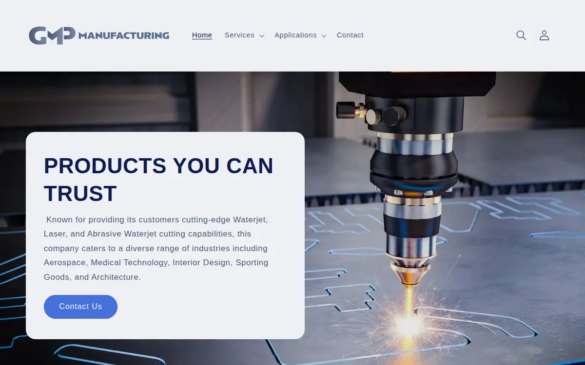 Homepage of Gmp Manufacturing LLC