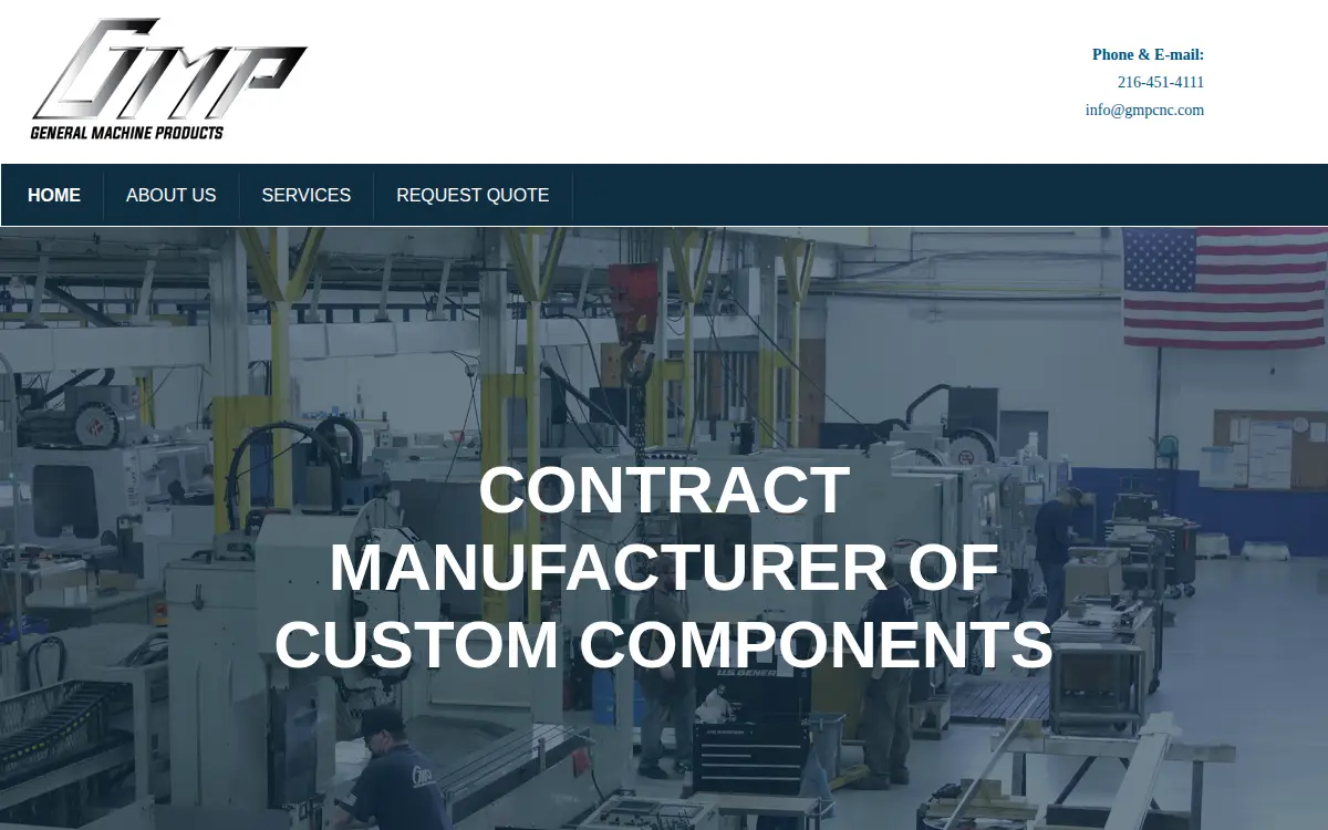 Homepage of General Machine Products, INC