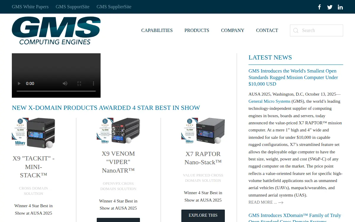 Homepage of General Micro Systems, INC