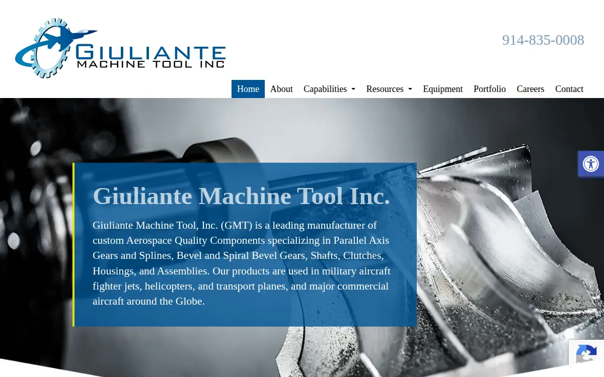 Homepage of Giuliante Machine Tool INC.
