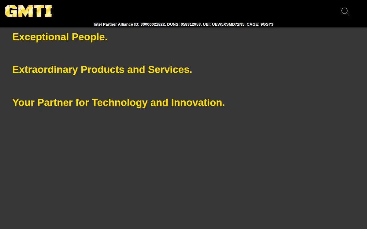 Homepage of Gmti, LLC