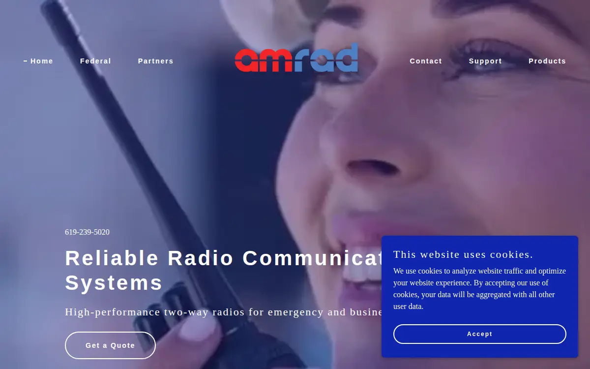 Homepage of Amrad, INC
