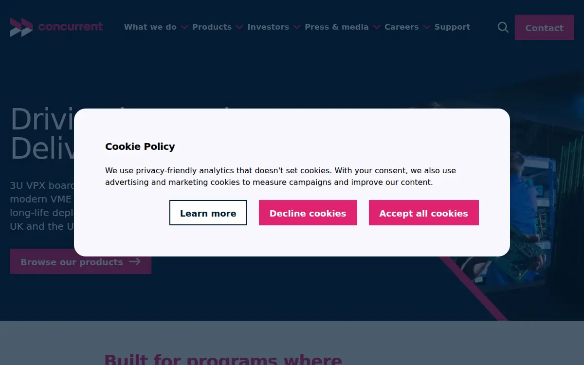 Homepage of Concurrent Technologies INC