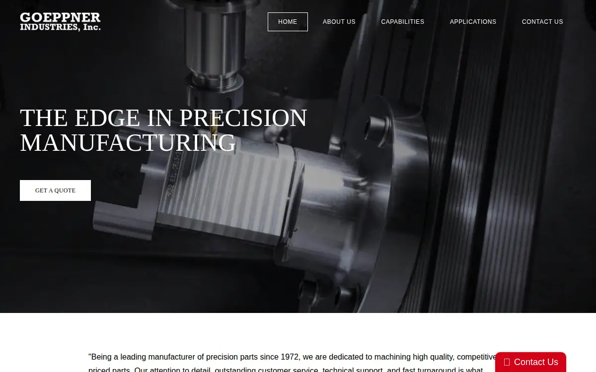 Homepage of Goeppner Industries, INC.