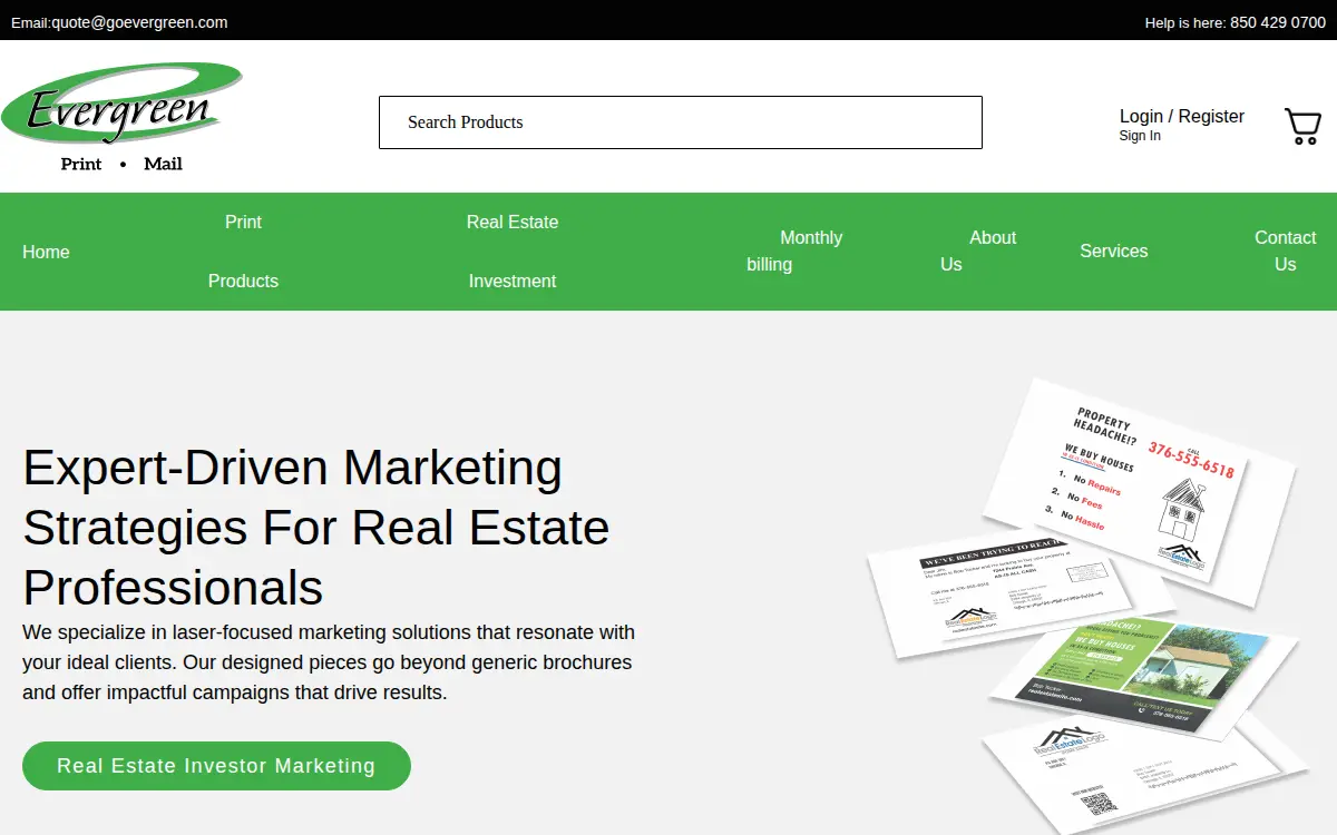 Homepage of Evergreen CORP of Pensacola, INC.