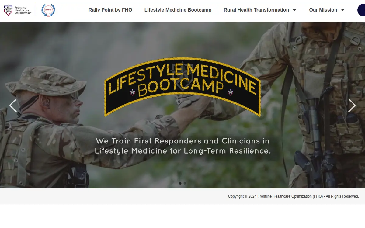 Homepage of Frontline Healthcare LLC