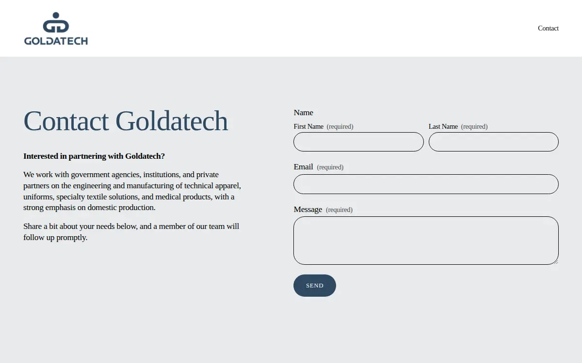 Homepage of Goldatech LLC