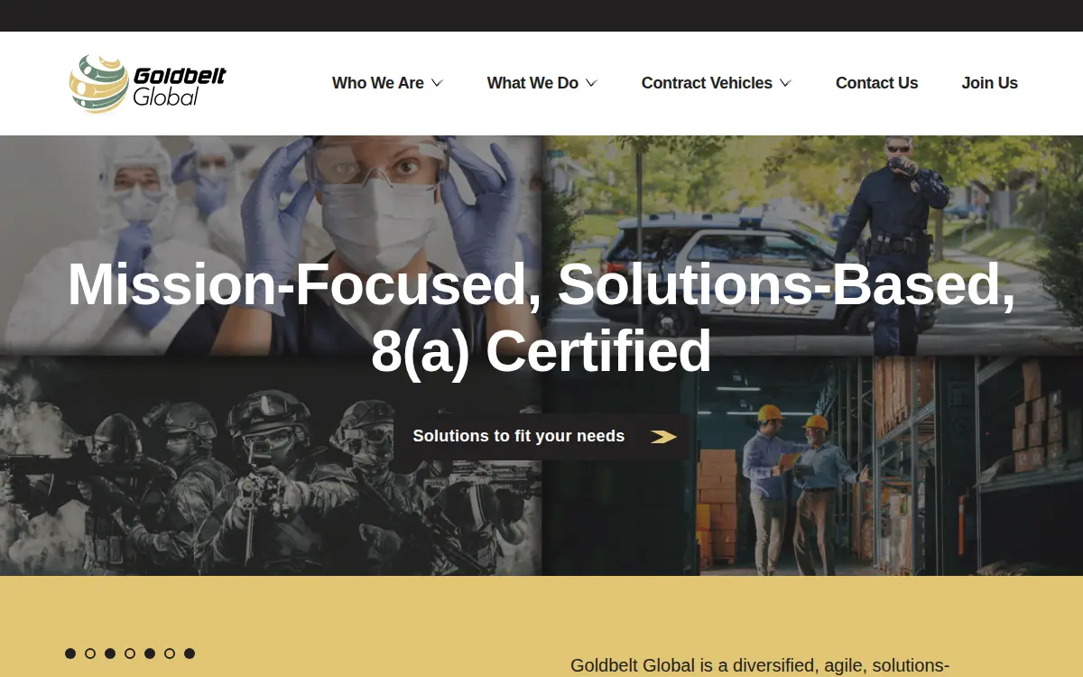 Homepage of Goldbelt Global LLC