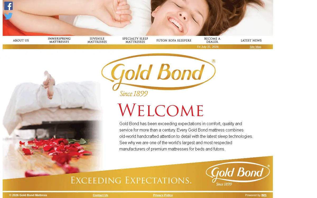 Homepage of The Standard Mattress Company