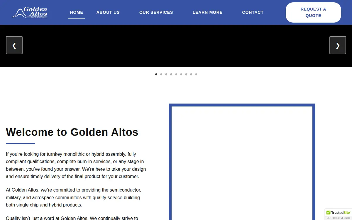 Homepage of Golden Altos Corporation