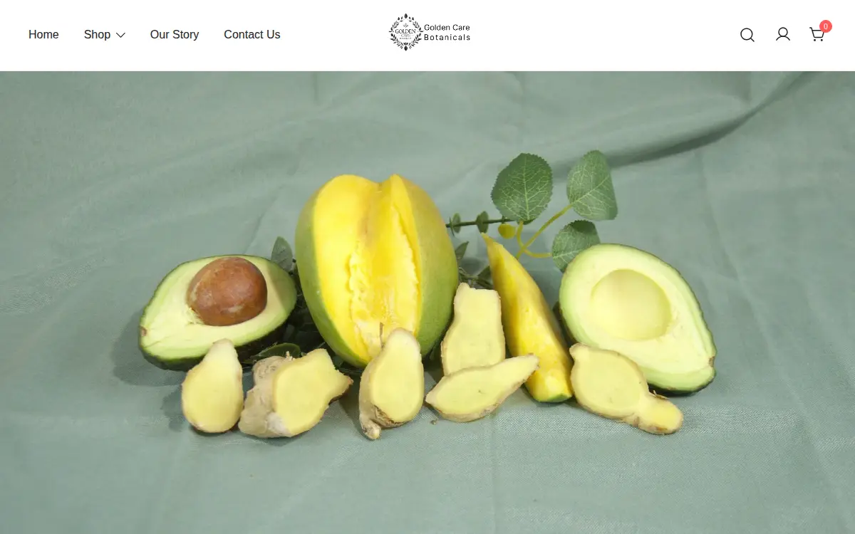 Homepage of Golden Care Botanicals, LLC