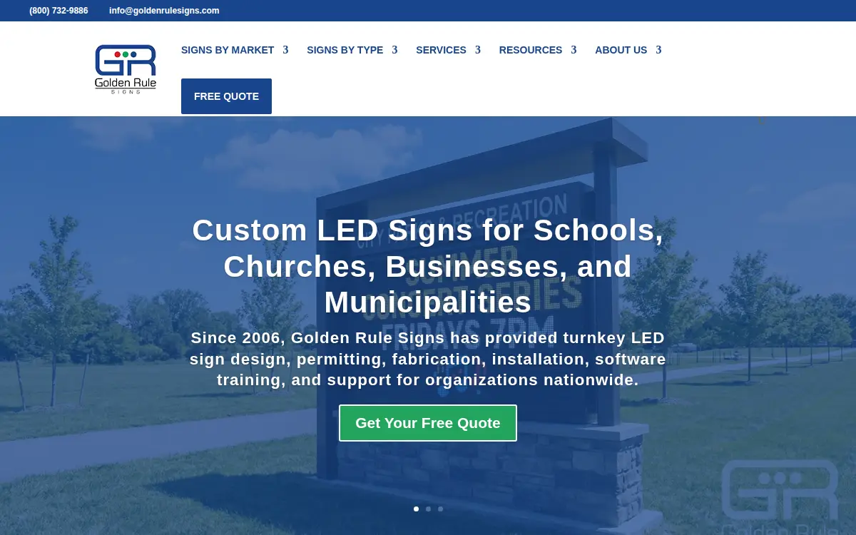 Homepage of Golden Rule Signs LLC