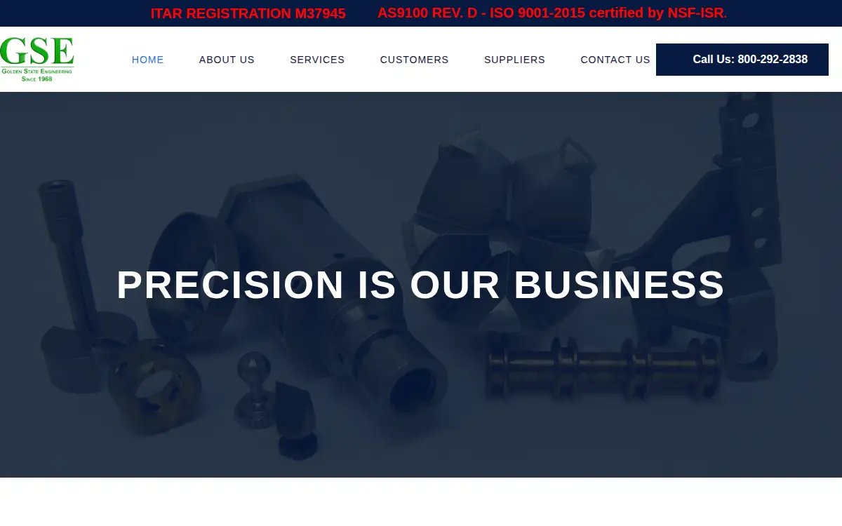 Homepage of Golden State Engineering, INC.