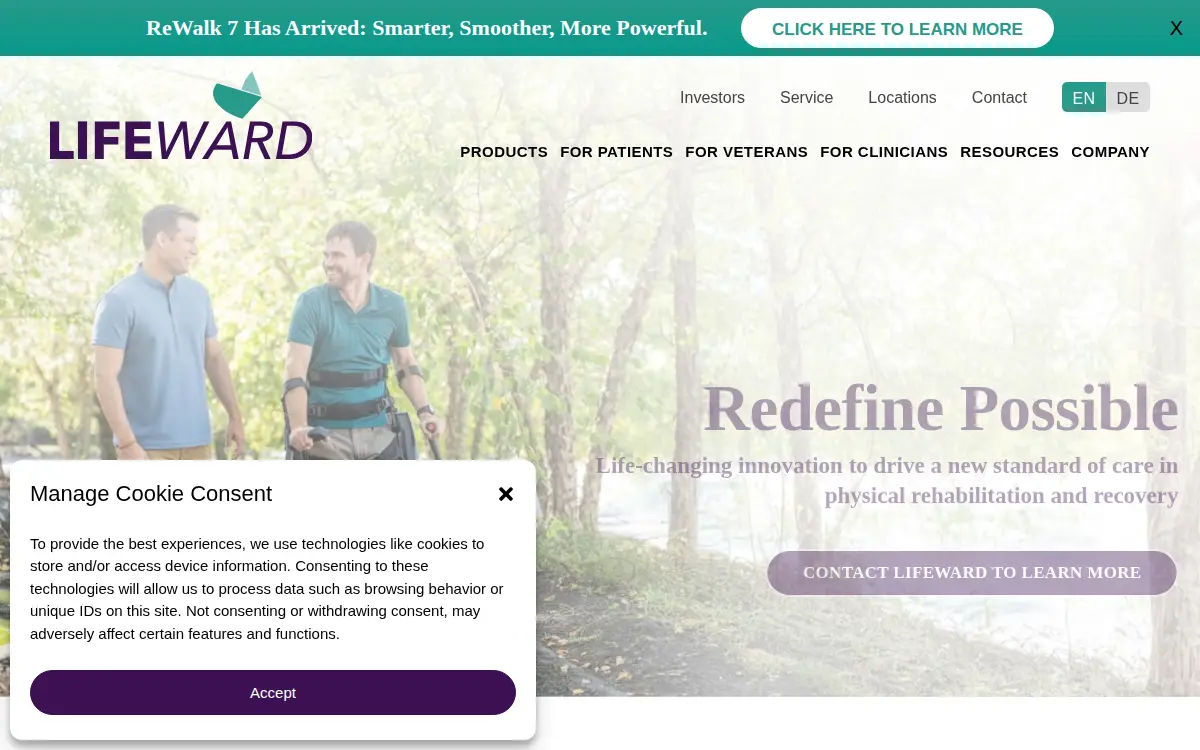 Homepage of Lifeward INC