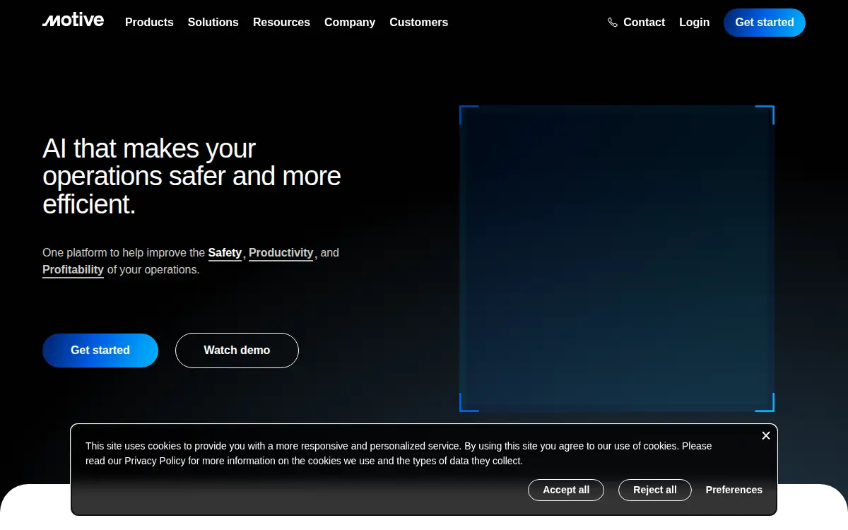 Homepage of Motive Technologies, INC.