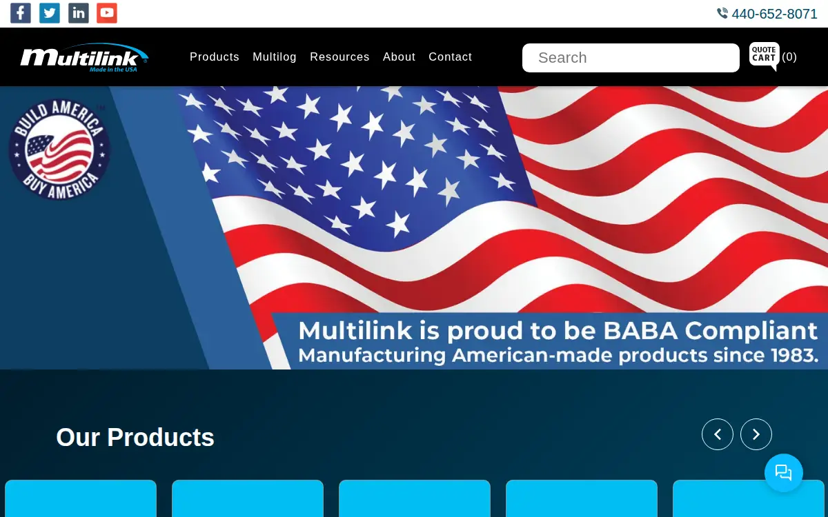 Homepage of Multilink INC.