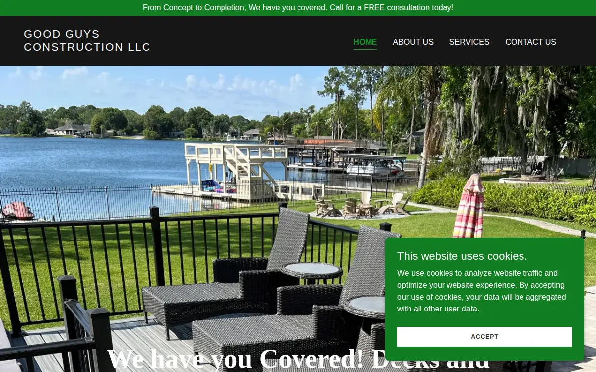 Homepage of Good Guys Construction, LLC