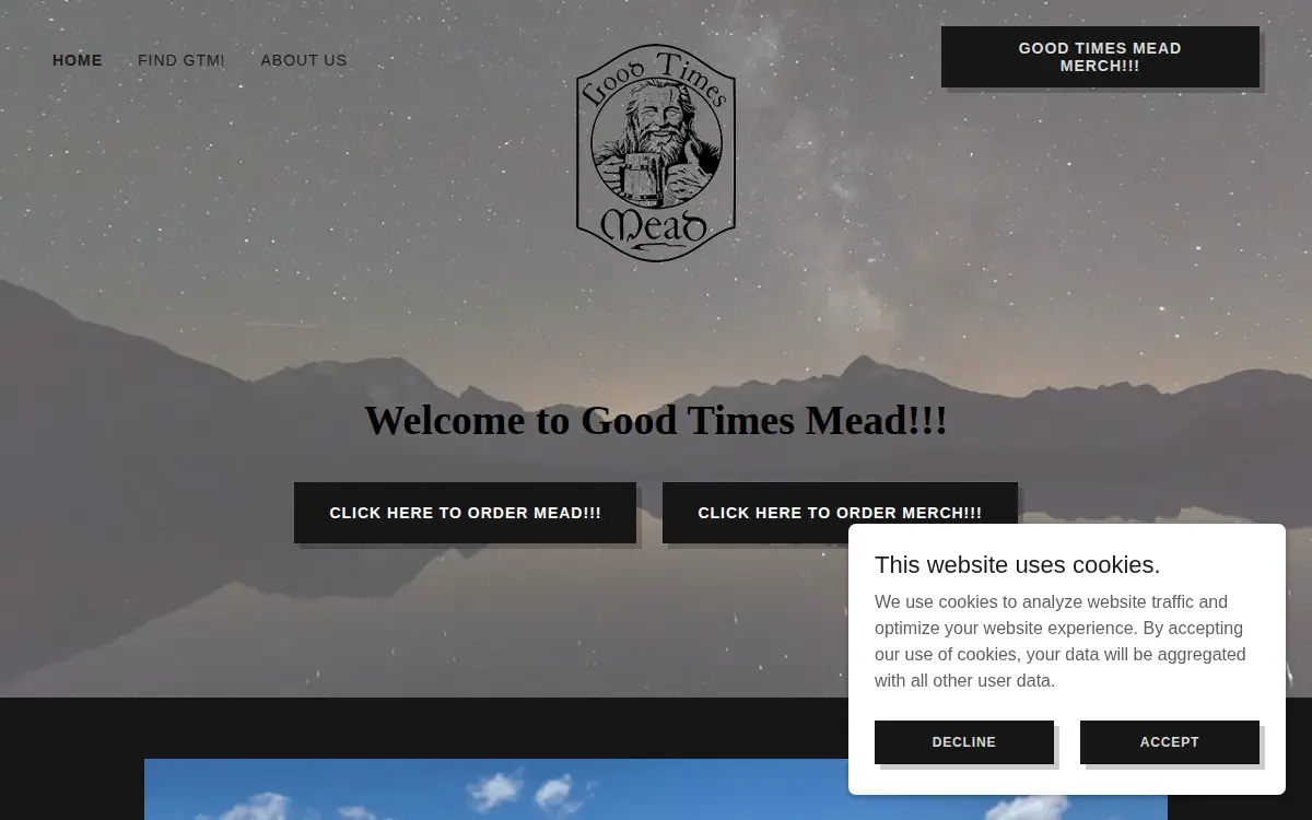 Homepage of Good Times Mead LLC