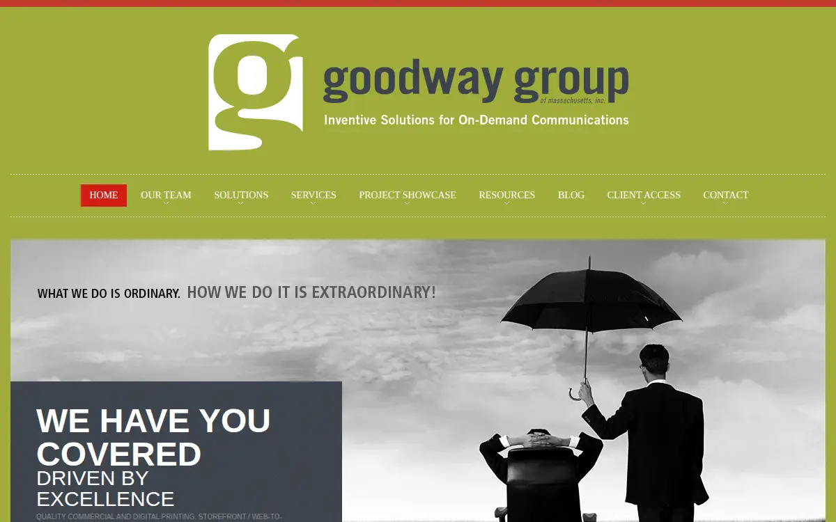 Homepage of Goodway Graphics of Massachusetts, INC