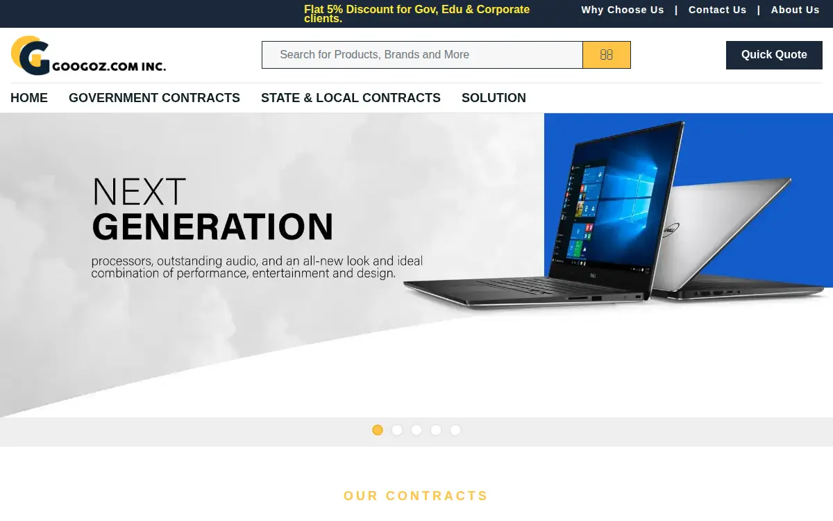 Homepage of Googoz.com, INC.