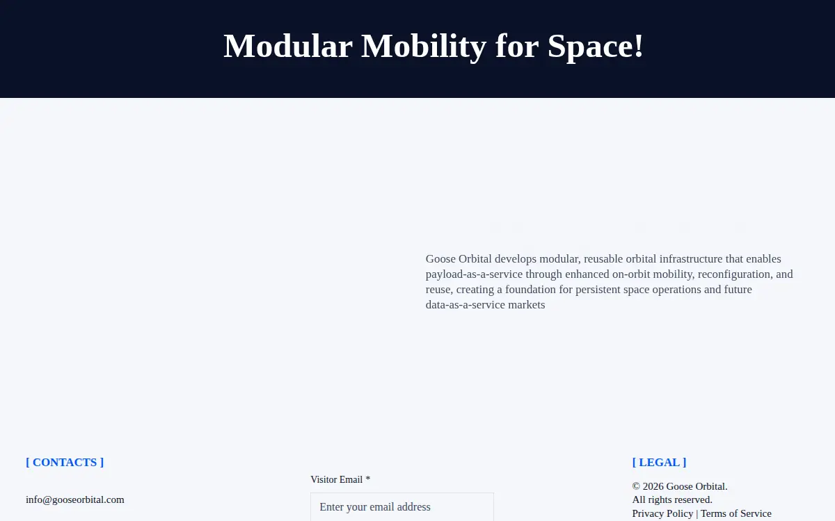 Homepage of Goose Orbital LLC