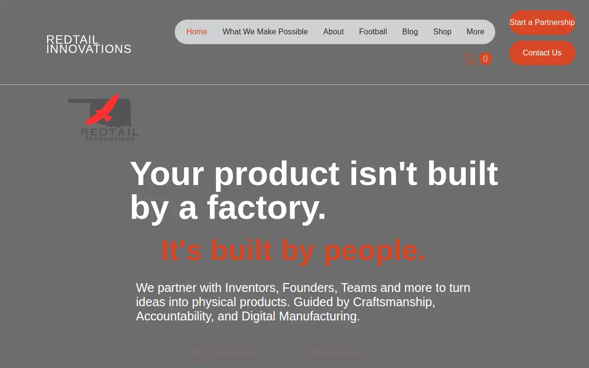 Homepage of Redtail Innovations LLC