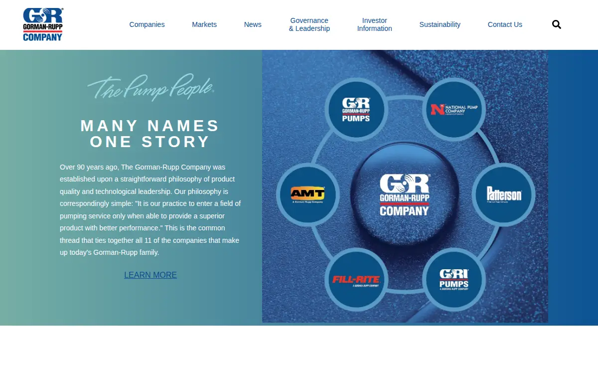 Homepage of The Gorman-rupp Company