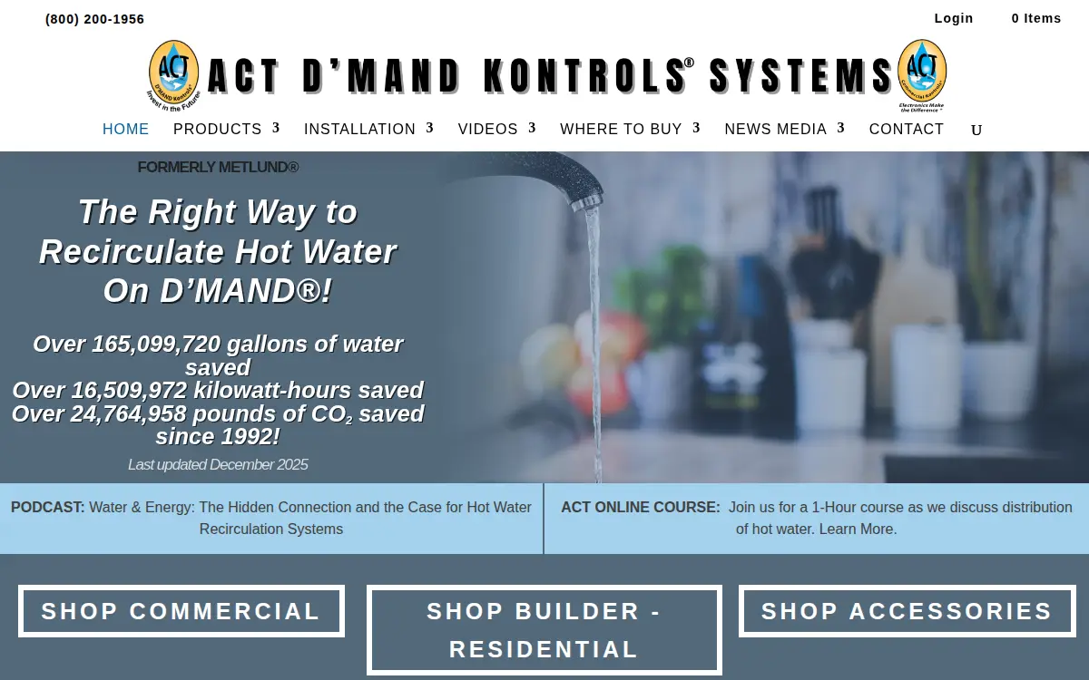 Homepage of Advanced Conservation Technology Distribution, INC.