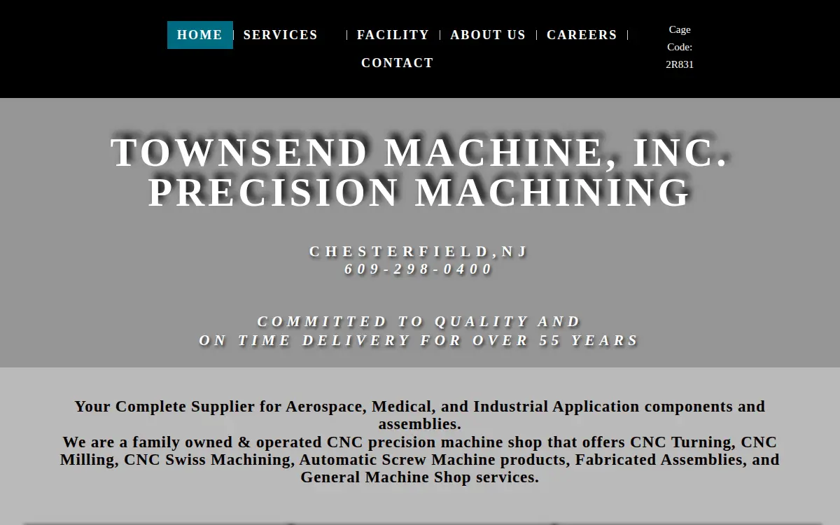 Homepage of Townsend Machine INC